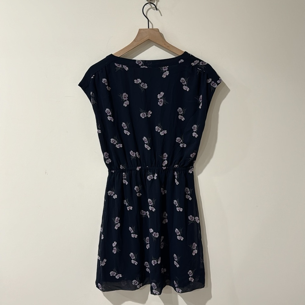 • Madewell • Women’s Skygaze Mini Dress Pansy Bouquet Navy Blue and Purple 6 - Picture 4 of 4
